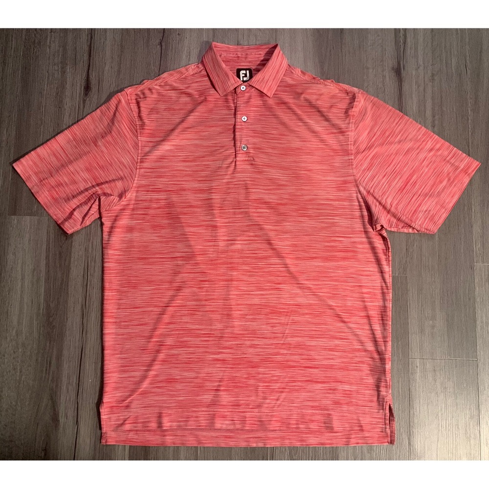 FootJoy Men's Heathered Pink‎ Golf Polo Shirt Short Sleeve Size Large